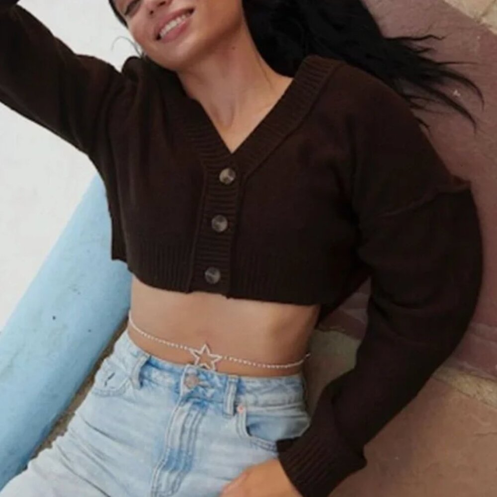 Garage Brown Jenna Cardigan
